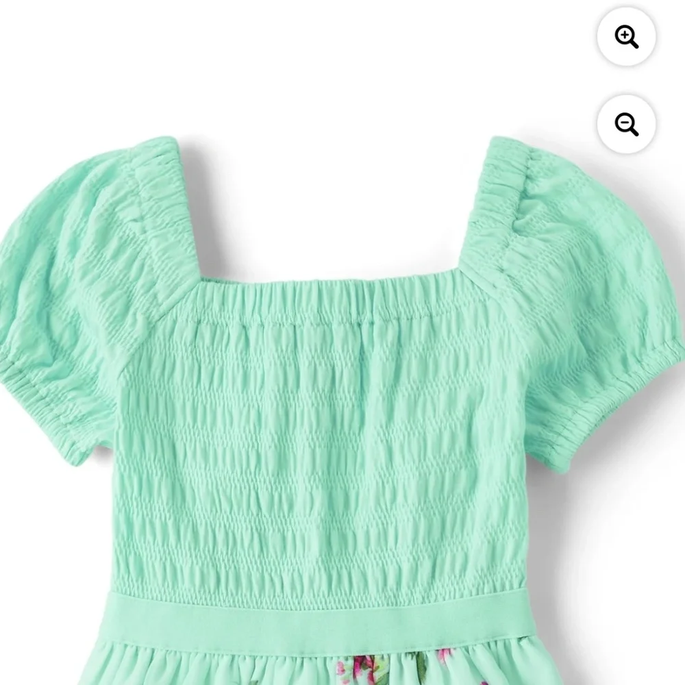 The Children’s Place Girls Mint Floral Dress Size Small (5-6) NWT